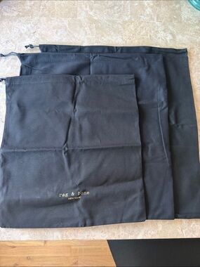 rag & bone Black Drawstring Dust Bag Set of 3